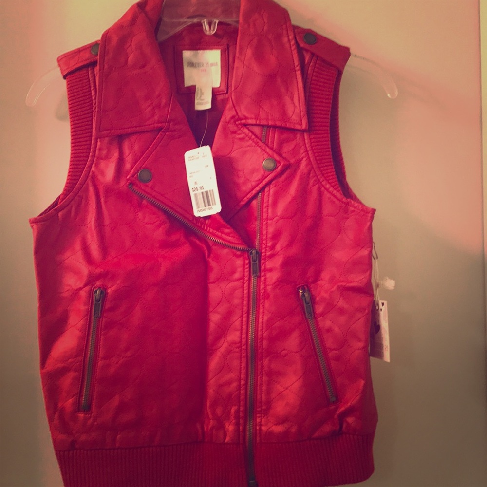 Red zipper vest
